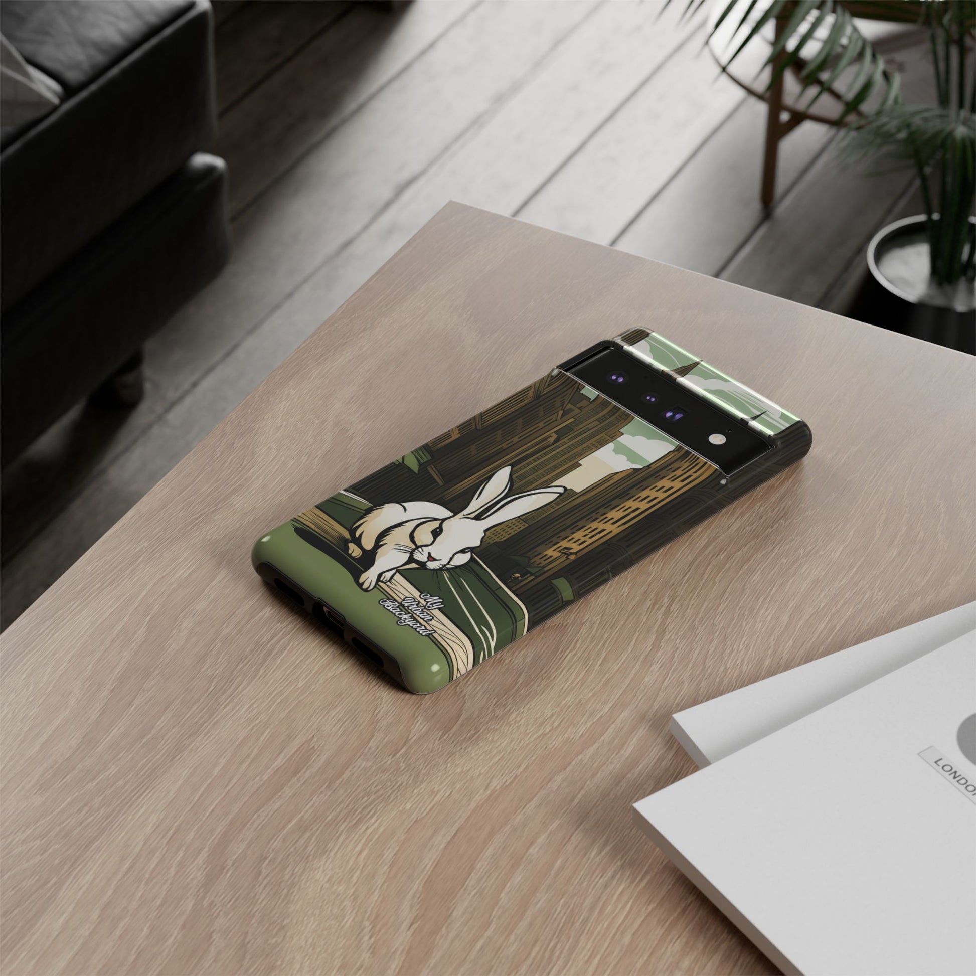 White Rabbit on a City Street, Cell Phone Case - Apple, Samsung, Google Pixel