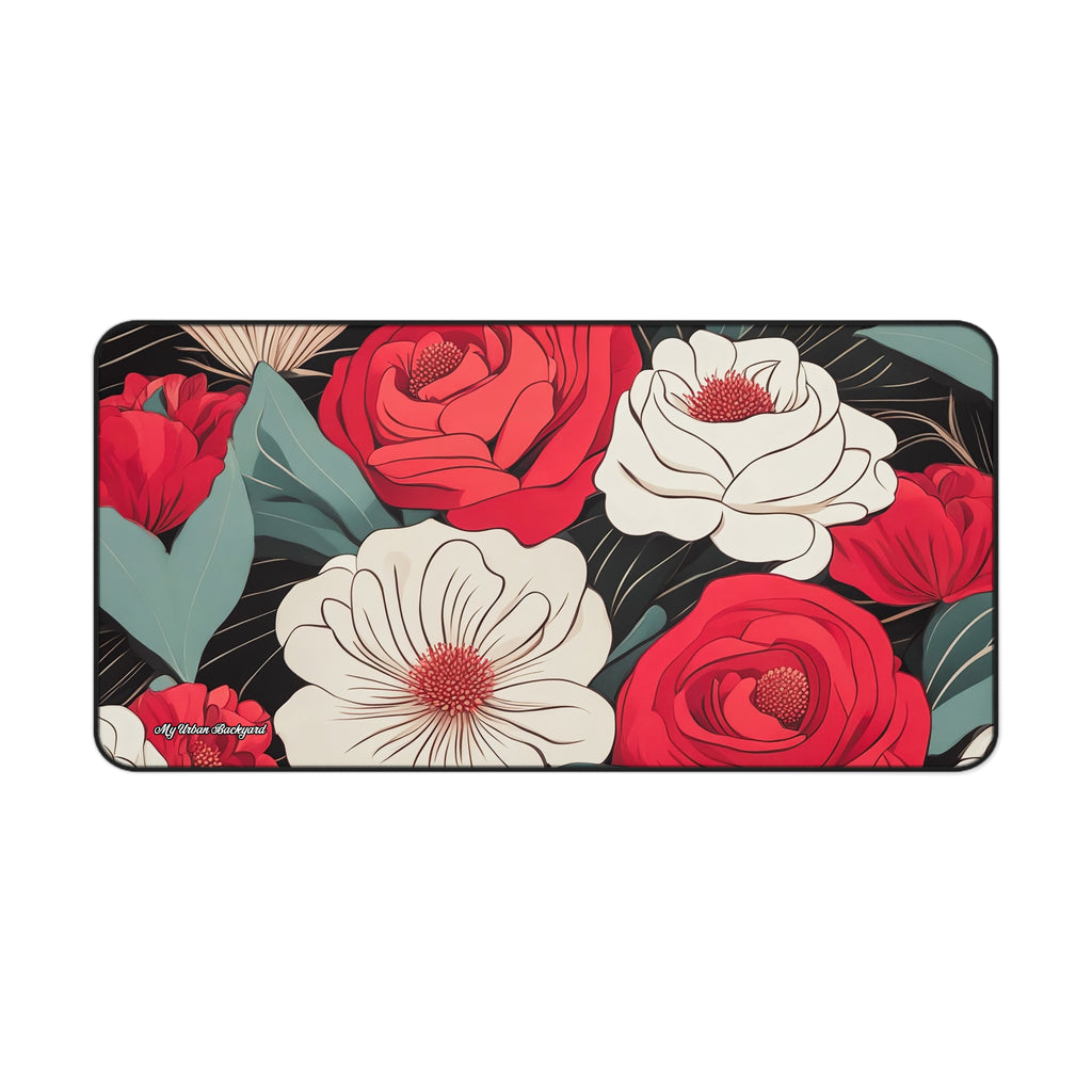 Floral Desk Mat, Elegant Workspace Accessory, Home Office Decor, Mother's Day Gift, Floral Keyboard Pad, 3 Sizes