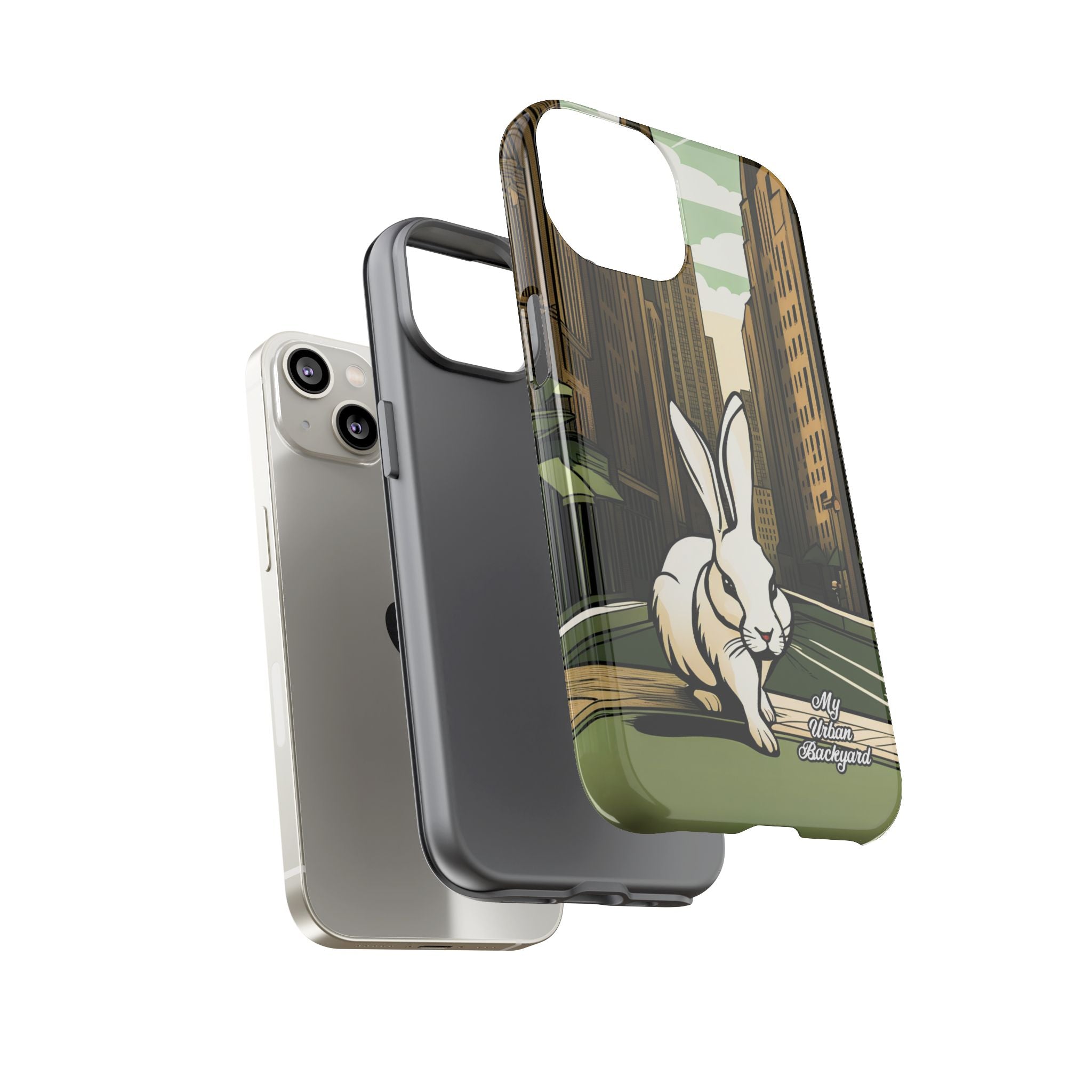 White Rabbit on a City Street, Cell Phone Case - Apple, Samsung, Google Pixel