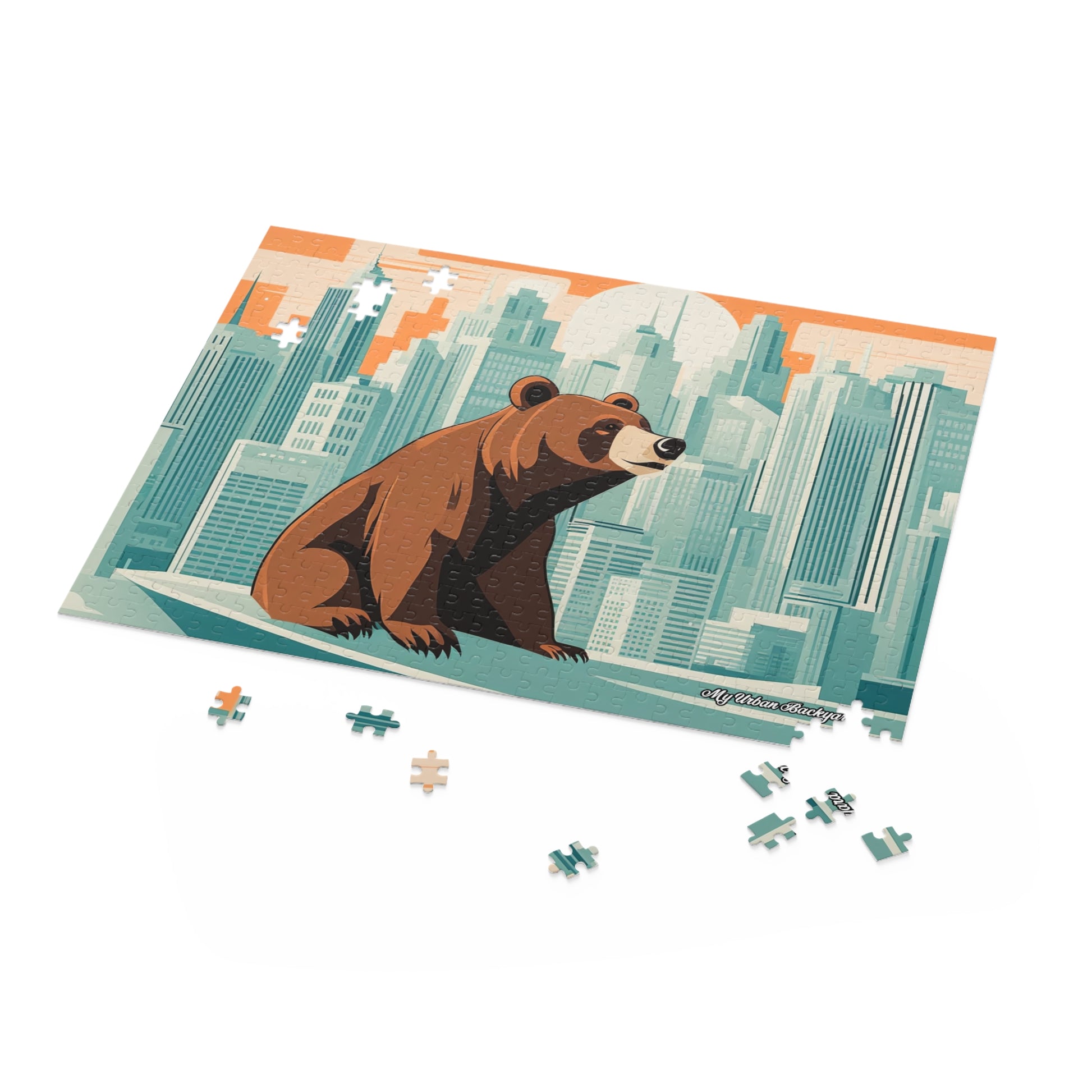 Urban Bear Jigsaw Puzzle, Family Fun Activity, Art Decor, Gift for Nature Lovers, Home Entertainment, (120, 252, or 500-Piece)