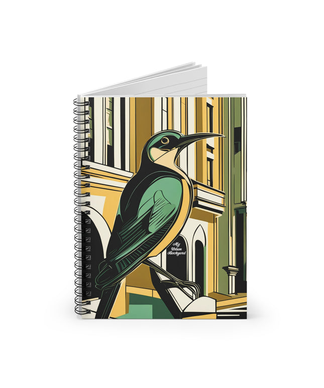 Bird in the City, Spiral Notebook Writing Journal - 118 Ruled Pages