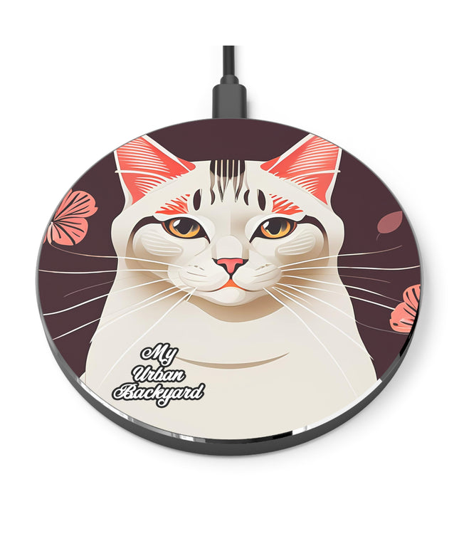 White Cat, 10W Wireless Charger for iPhone, Android, Earbuds