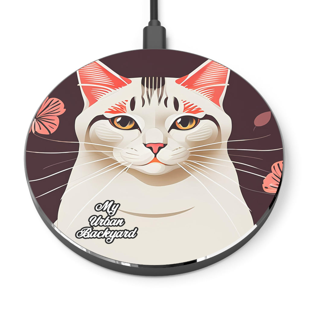 White Cat, 10W Wireless Charger for iPhone, Android, Earbuds
