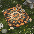 Circle of Petals, Floral Picnic Blanket - Outdoor Mat for Summer Gatherings, 51" × 61"