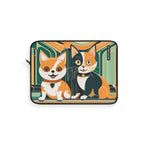 Two Kitties, Soft Laptop Sleeve, Pet Lover Gift, Stylish Tech Accessory, Colorful Cat Art, Cat Themed Laptop Case, Gift for Cat Moms, 3 Sizes