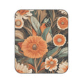 Orange Flowers, Outdoor Picnic Blanket with Soft Fleece Top, Water-Resistant Bottom, 51" × 61"
