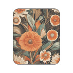 Orange Flowers, Outdoor Picnic Blanket with Soft Fleece Top, Water-Resistant Bottom, 51" × 61"