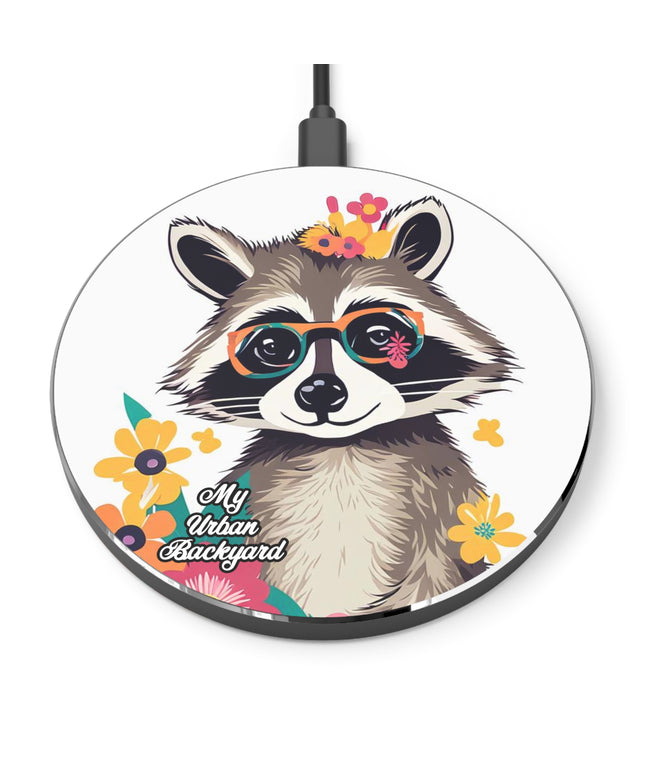 Raccoon with Glasses, 10W Wireless Charger for iPhone, Android, Earbuds