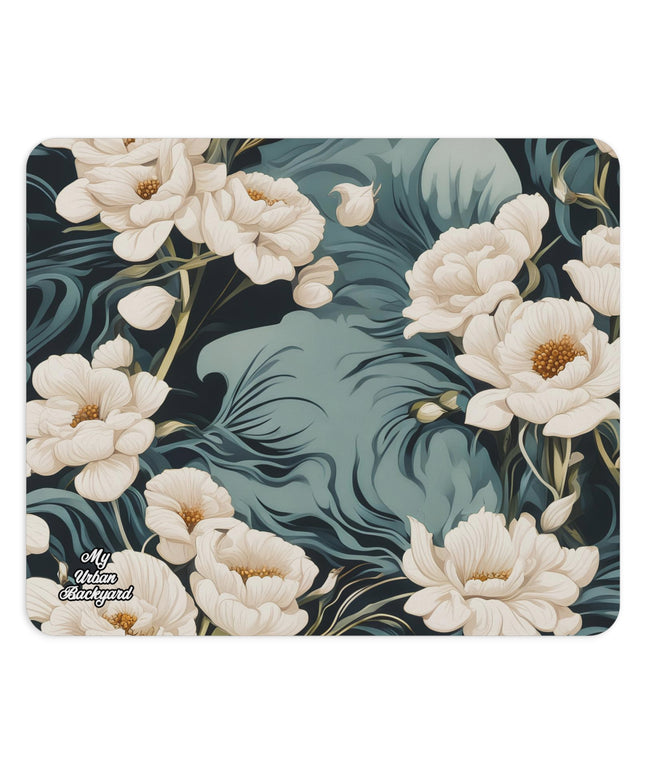 Winter Flowers, Computer Mouse Pad - for Home or Office