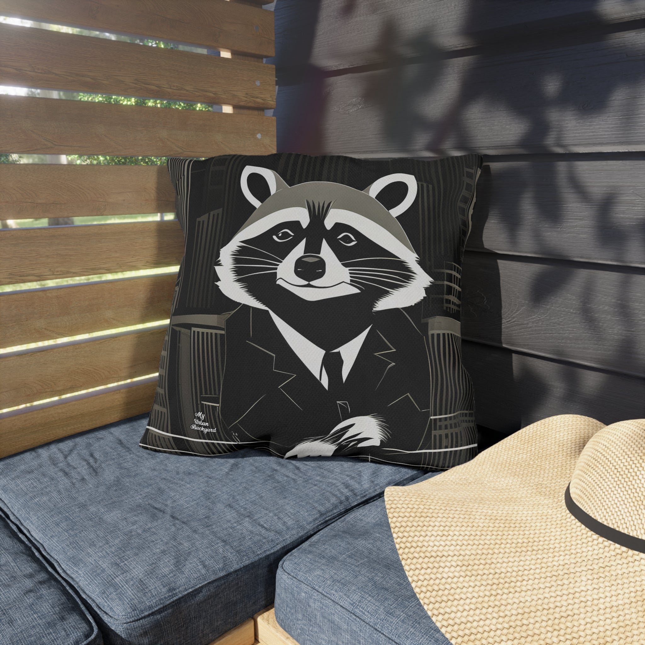 Oliver Nighteyes, Raccoon Throw Pillow
