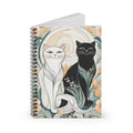 Two Happy Cats, Spiral Notebook Writing Journal - 118 Ruled Pages