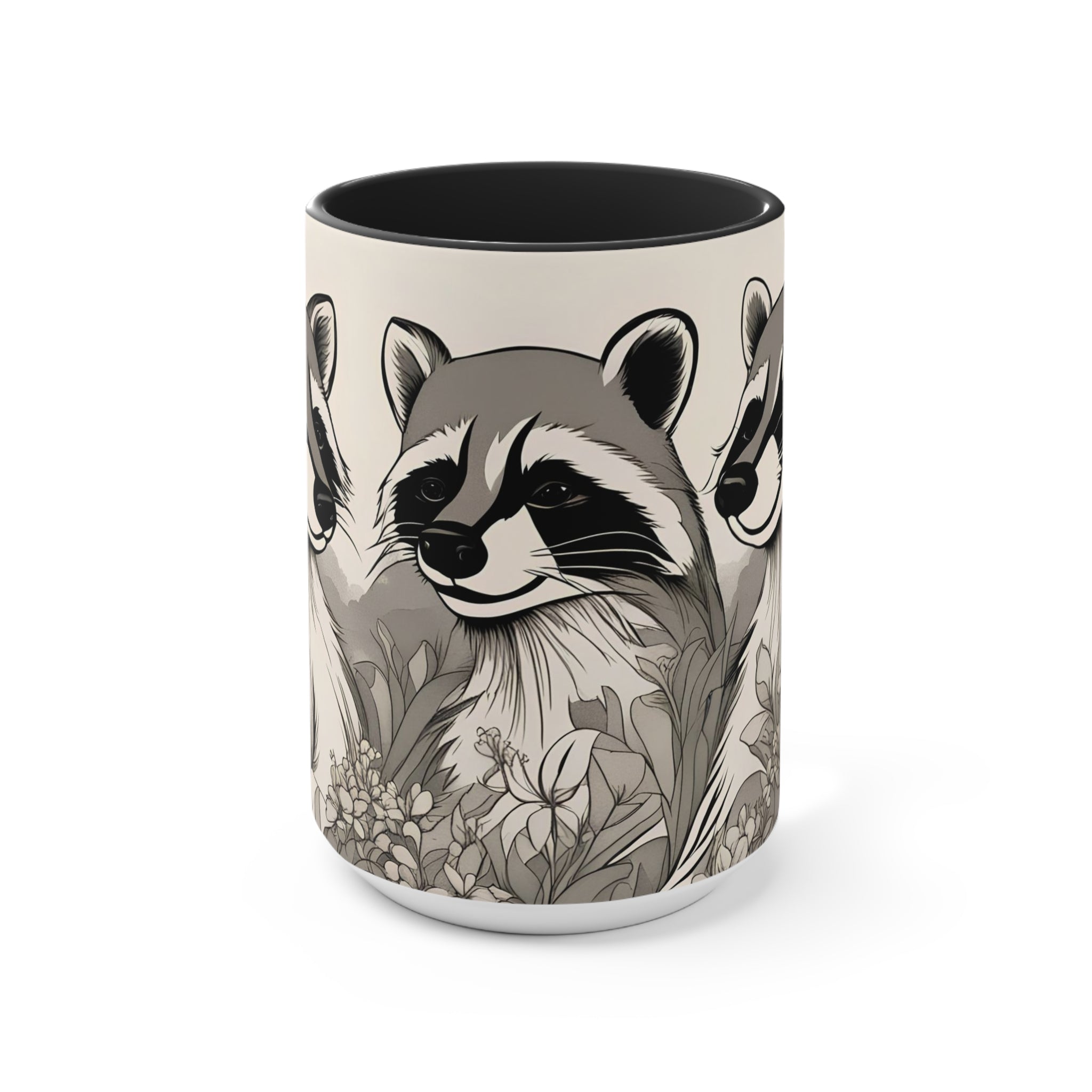 Three Raccoons, Ceramic Coffee Mug