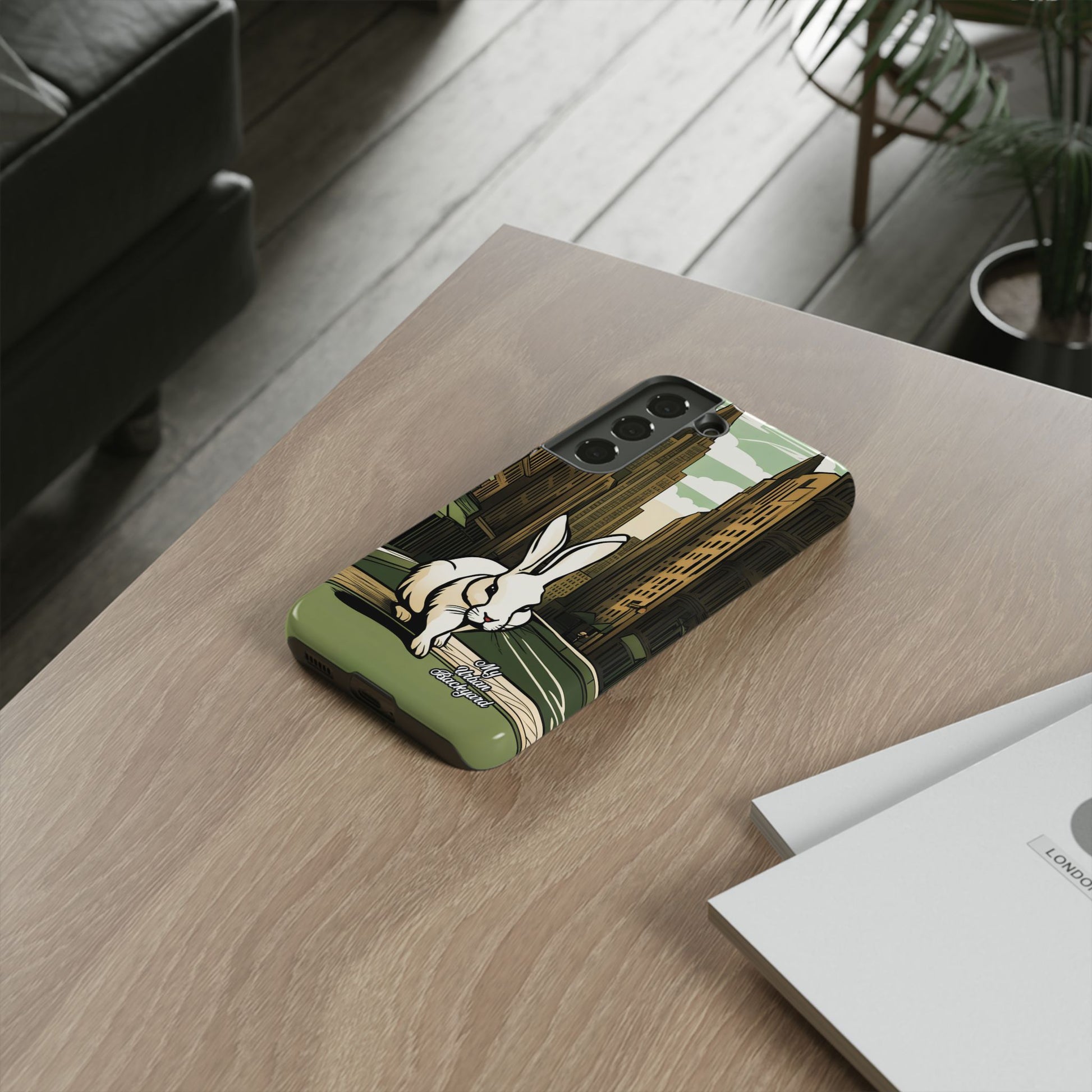 White Rabbit on a City Street, Cell Phone Case - Apple, Samsung, Google Pixel