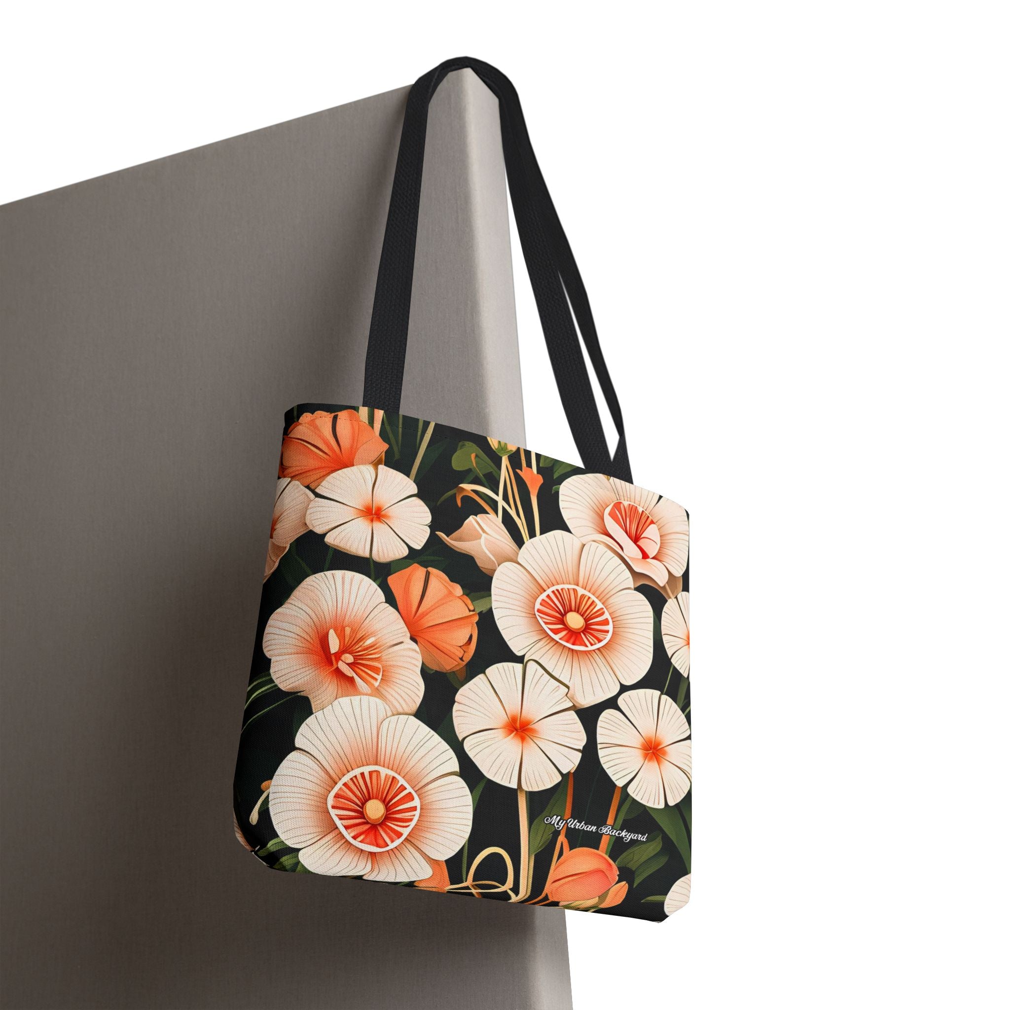 Art Deco Flowers Tote Bag with Cotton Handles For Everyday Use, 3 Sizes