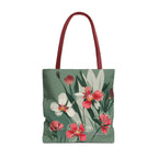 White and Red Wildflowers Tote Bag with Cotton Handles For Everyday Use, 3 Sizes