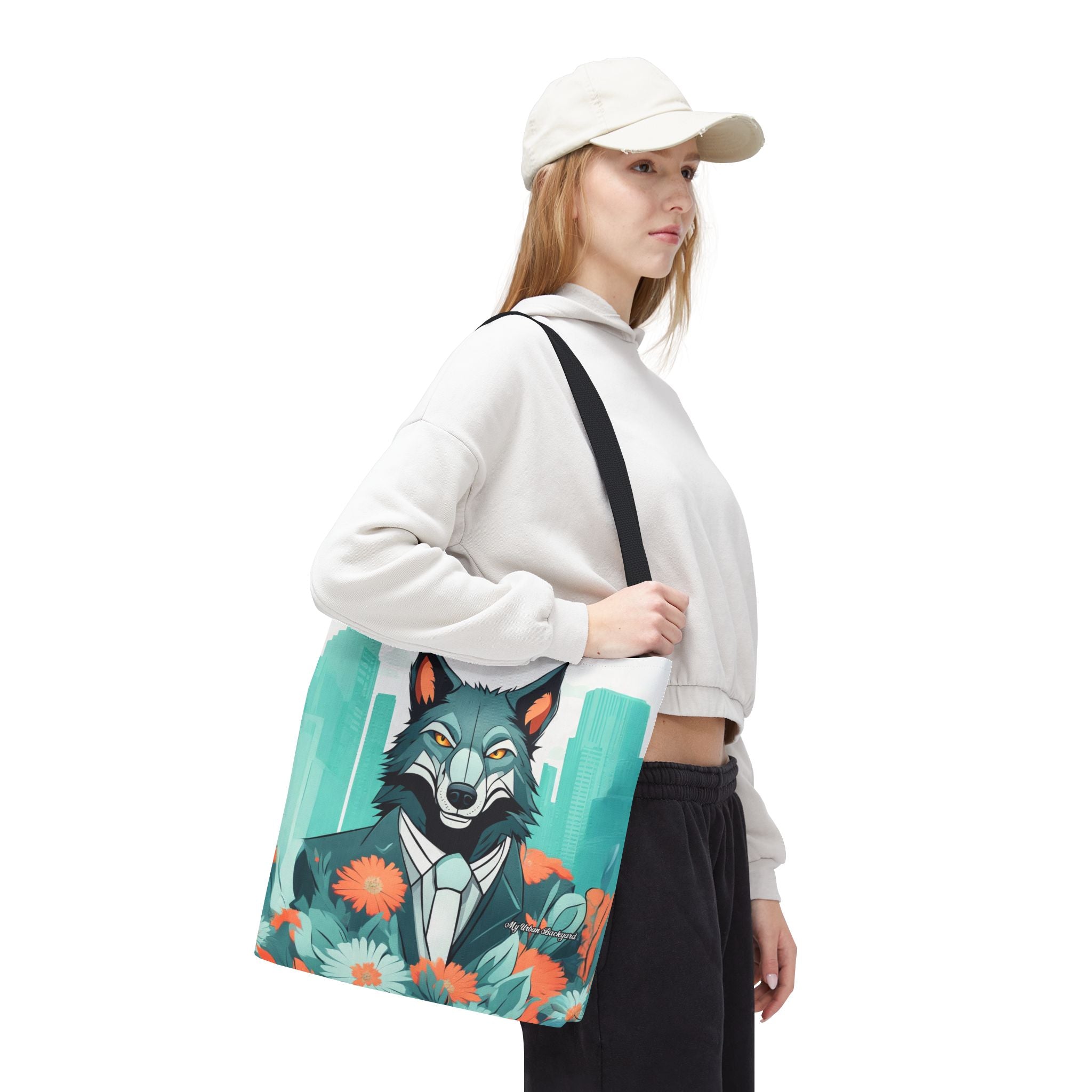 Vincent Blueclaw, Wolf Tote Bag with Cotton Handles For Everyday Use, 3 Sizes