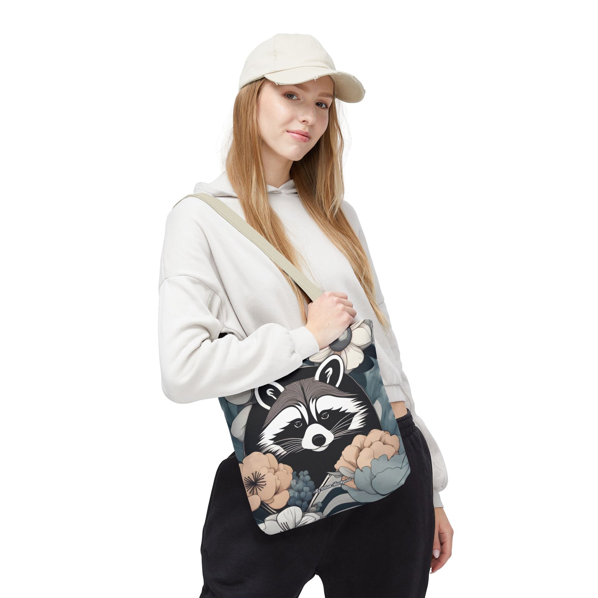 Rocco Pawsley, Raccoon Tote Bag with Cotton Handles For Everyday Use, 3 Sizes