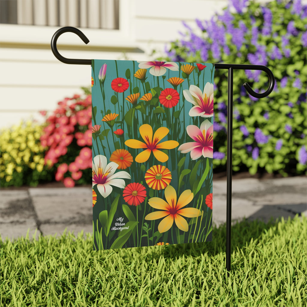 Wildflowers, Outdoor Garden Flag, Decor for Yard, Patio, House, 12" x 18", Double Sided Vertical. Flag only