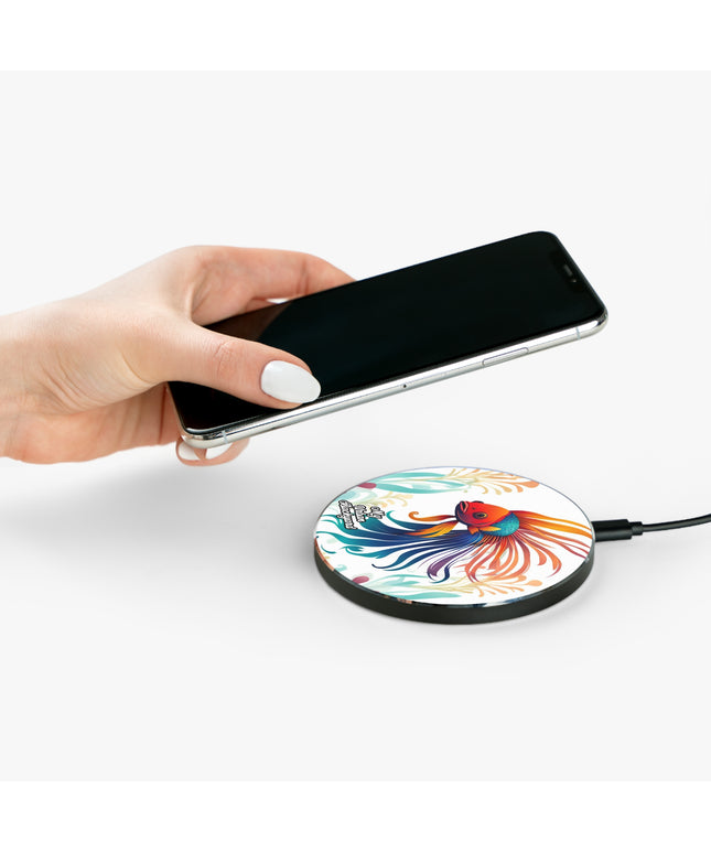 Colorful Betta Fish, 10W Wireless Charger for iPhone, Android, Earbuds
