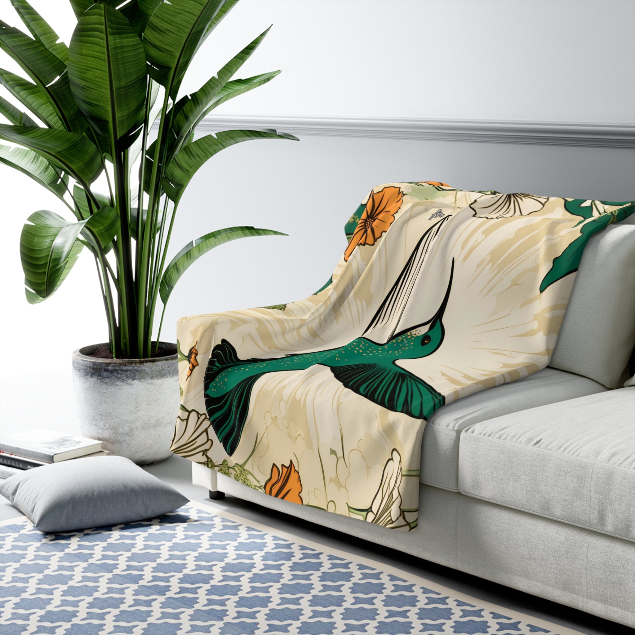 Hummingbird Home Bundle: Throw Pillows + Fleece Blanket + Writing Journal