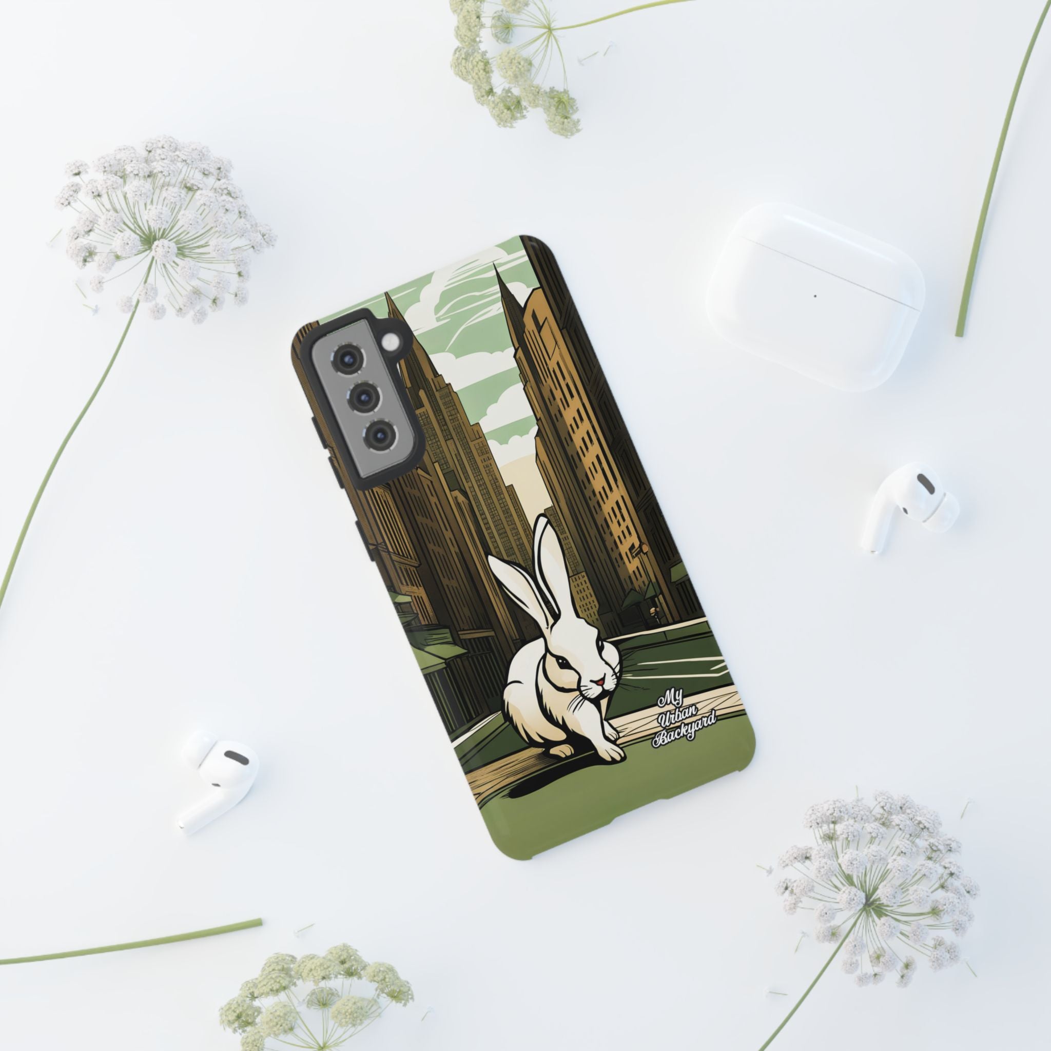 White Rabbit on a City Street, Cell Phone Case - Apple, Samsung, Google Pixel