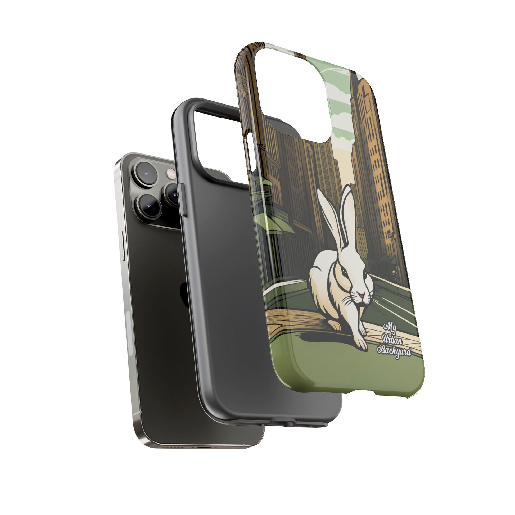 White Rabbit on a City Street, Cell Phone Case - Apple, Samsung, Google Pixel
