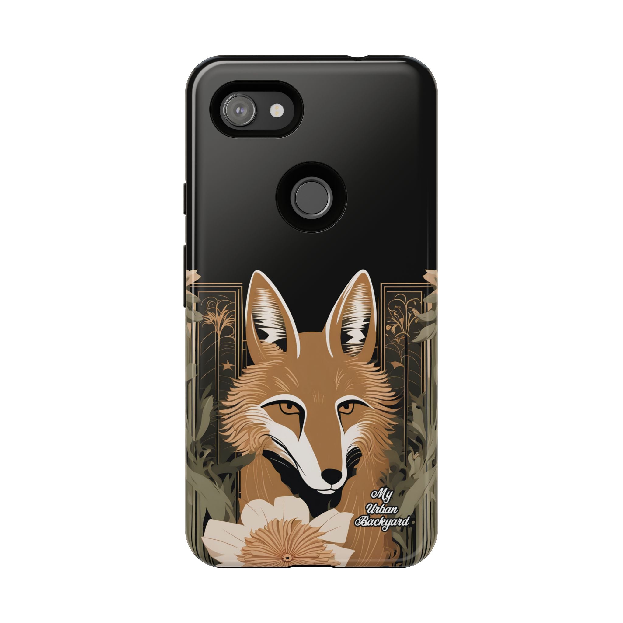 Art Deco Coyote with Flower, Cell Phone Case - Apple, Samsung, Google Pixel