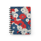 Red, White & Blue Floral Spiral Journal