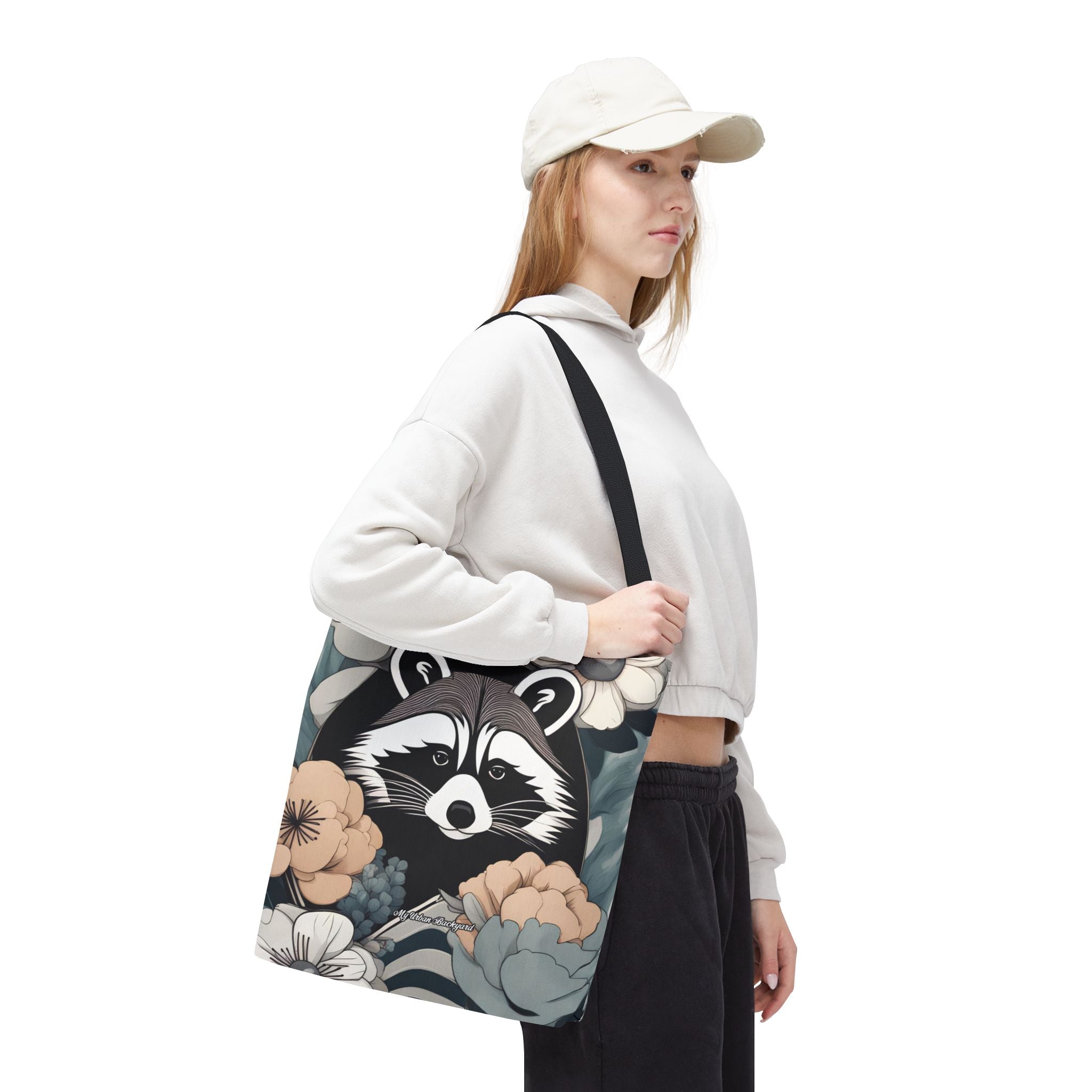 Rocco Pawsley, Raccoon Tote Bag with Cotton Handles For Everyday Use, 3 Sizes