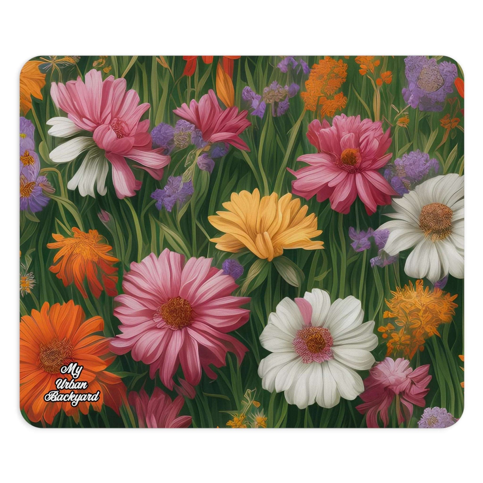 Computer Mouse Pad, Non-slip rubber bottom, Wildflower Field