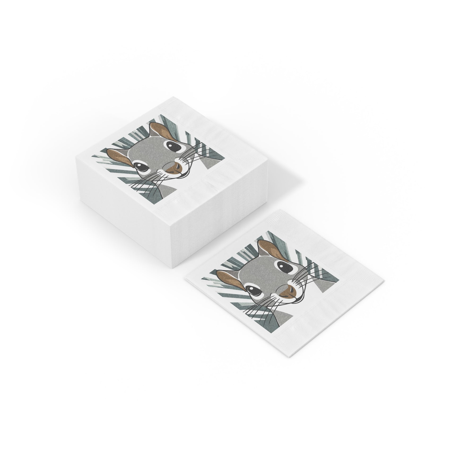 Cute Squirrel Cocktail Napkins — Playful Woodland Party Napkins, 2 sizes, Pack of 50 or 100