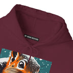 Winter Squirrel, Unisex Hoodie w Front Pocket