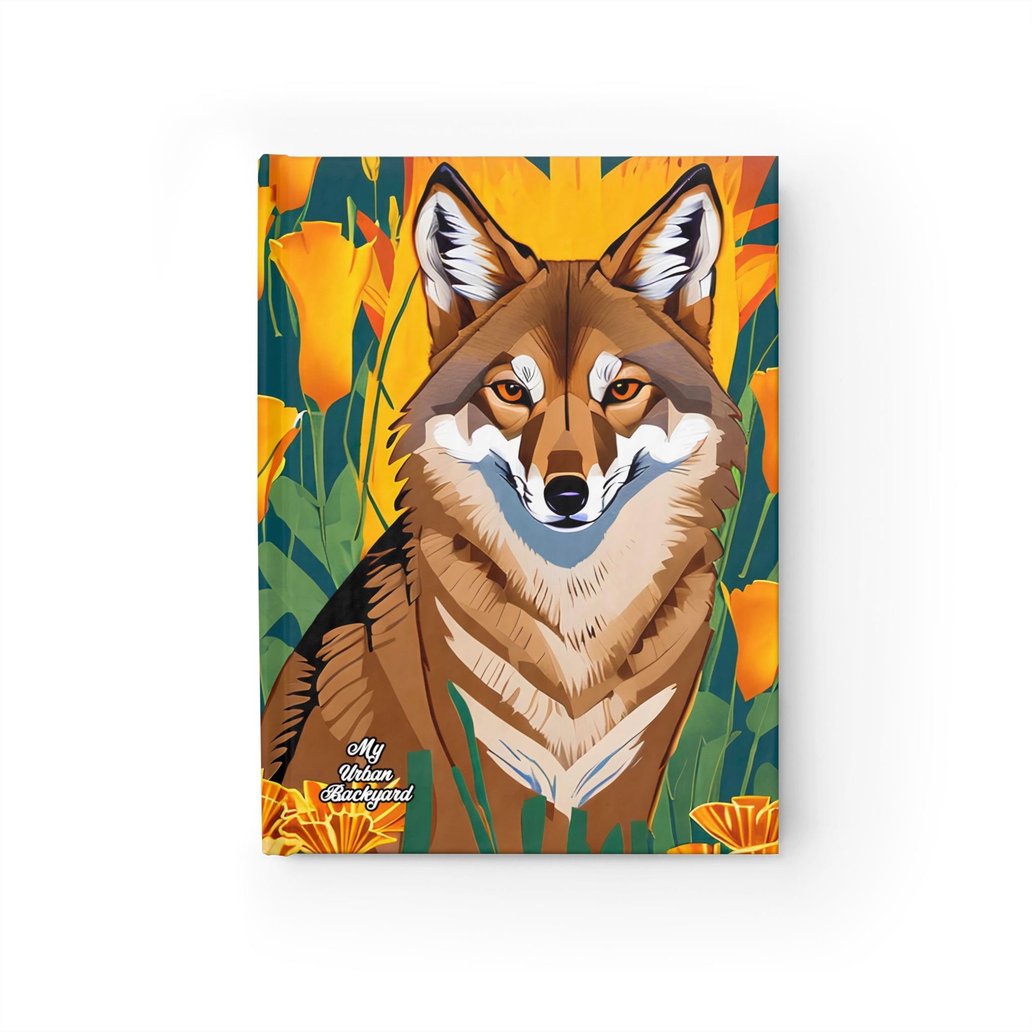 Coyote with Orange Flowers, Hardcover Notebook Journal - Write in Style