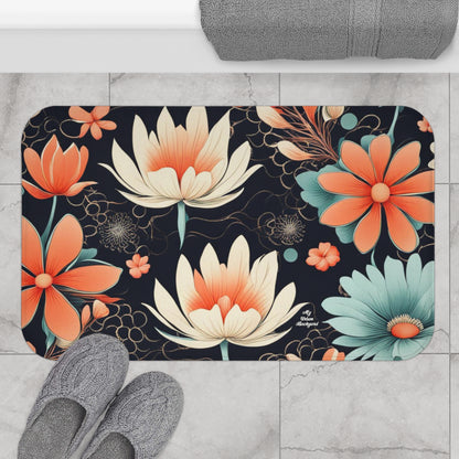 Water Lily Flowers, Memory Foam Bath Mat - Cozy Bathroom Essential