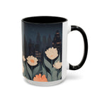 Cityscape with Flowers, Ceramic Coffee Mug