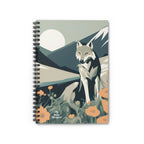 Mountain Wolf, Spiral Notebook Writing Journal - 118 Ruled Pages