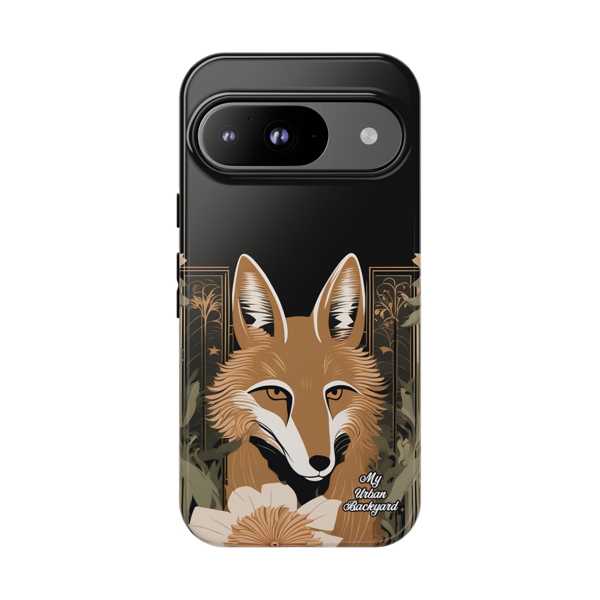 Art Deco Coyote with Flower, Cell Phone Case - Apple, Samsung, Google Pixel
