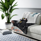 Whisker Wonderland, Black Cat Sherpa Fleece Blanket