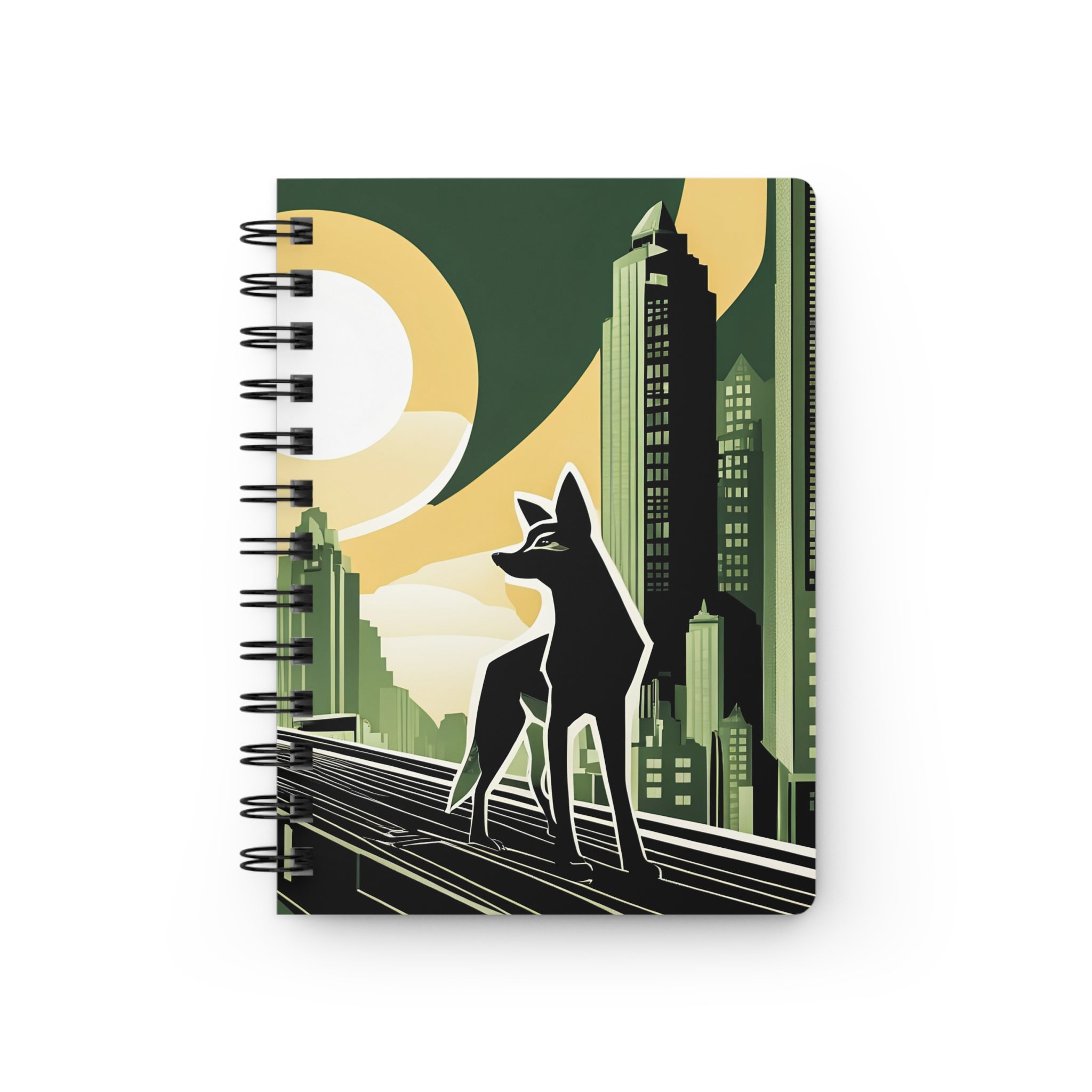 Cityscape Coyote Spiral Notebook