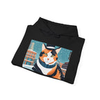 Calico Cat in Snow Hoodie — Cozy Winter Cat Lover Sweatshirt