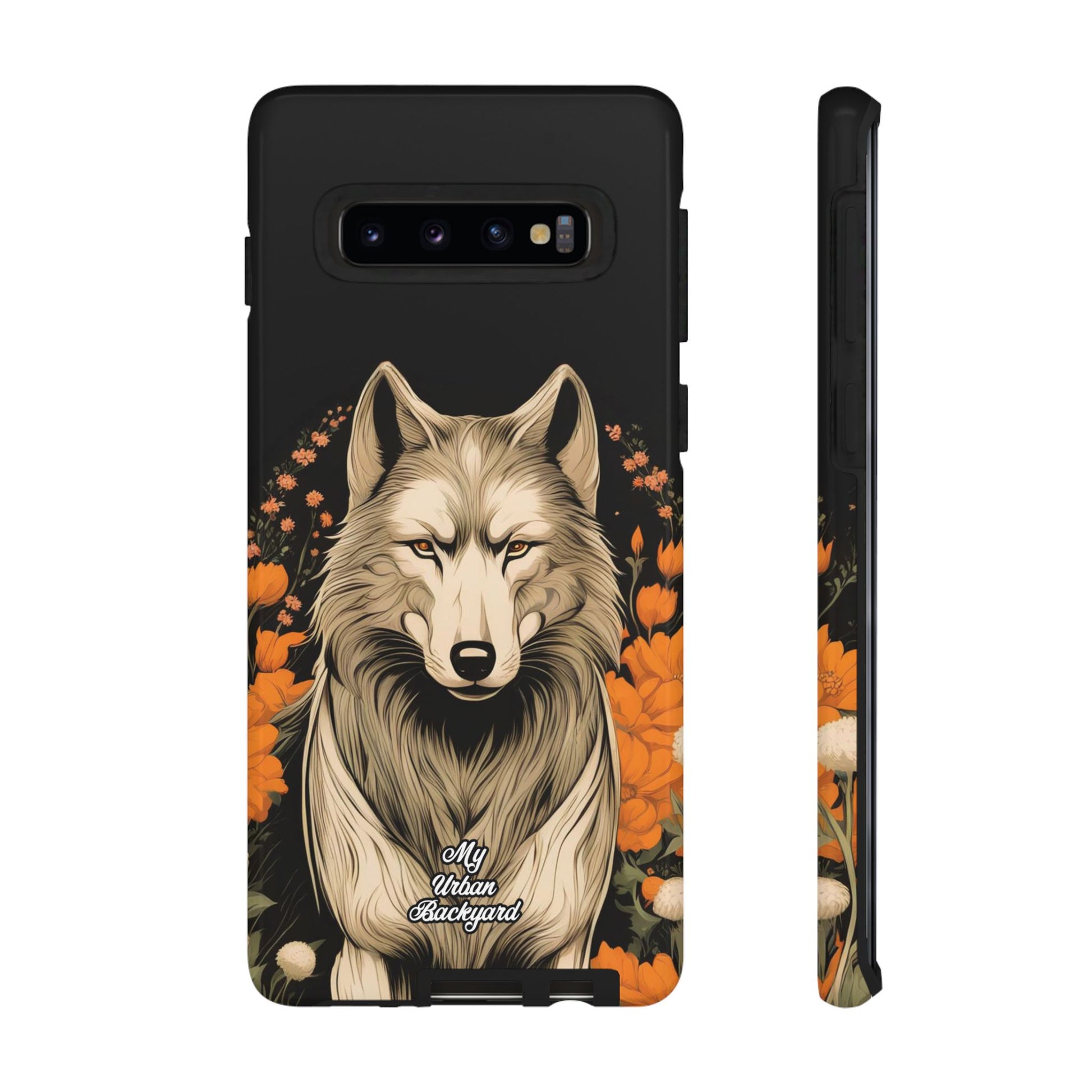 Wolf with Flowers, Animal Cell Phone Case - Apple, Samsung, Google Pixel