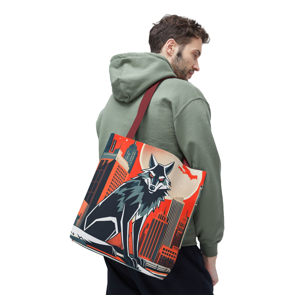 City Wolf Tote Bag, Tote with Cotton Handles For Everyday Use, 3 Sizes