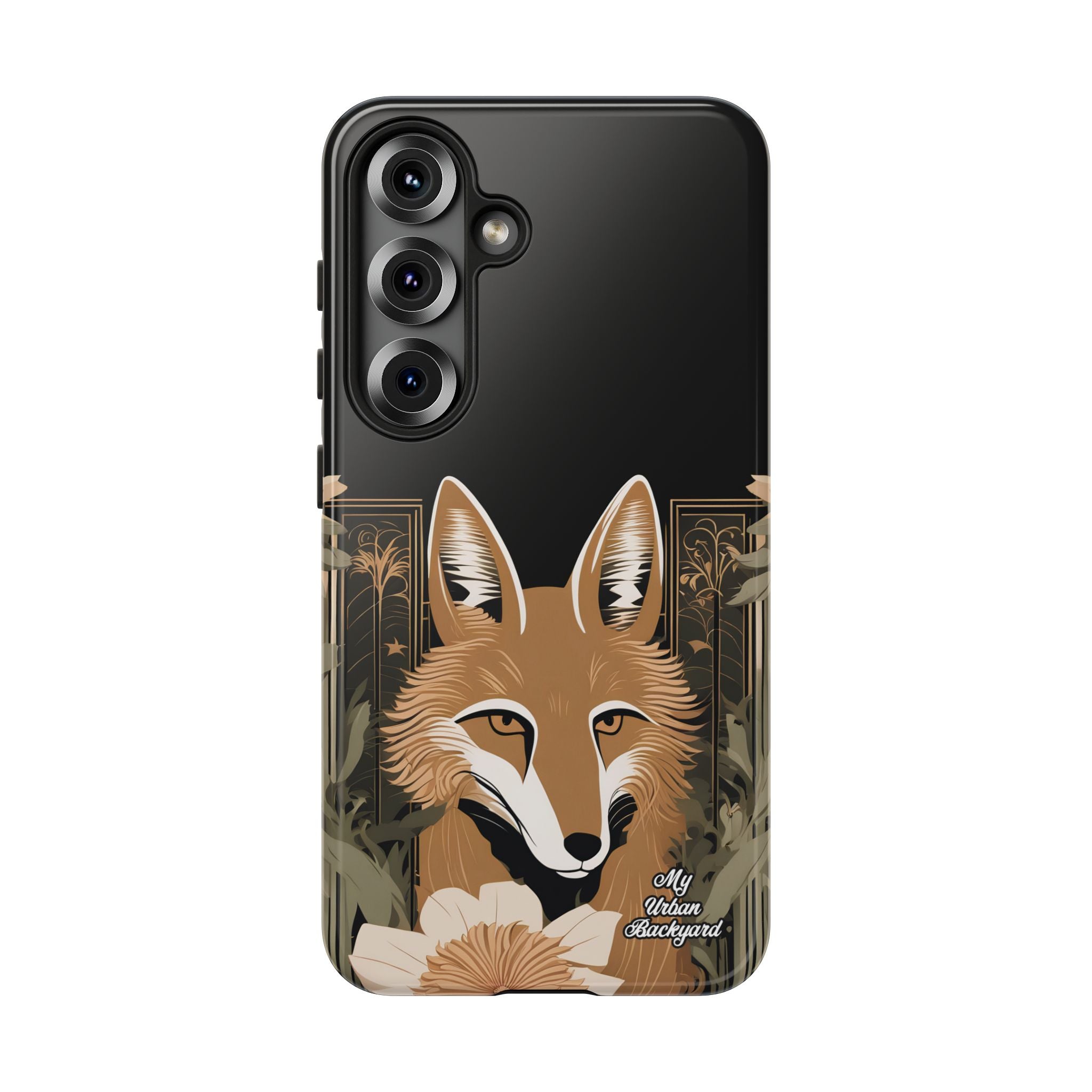 Art Deco Coyote with Flower, Cell Phone Case - Apple, Samsung, Google Pixel