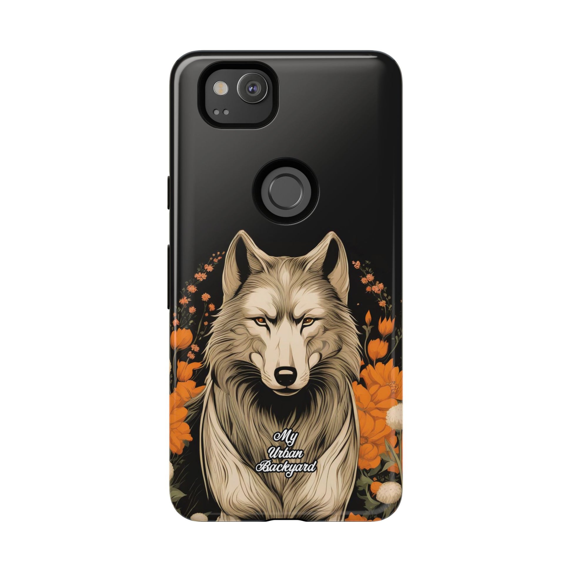 Wolf with Flowers, Animal Cell Phone Case - Apple, Samsung, Google Pixel