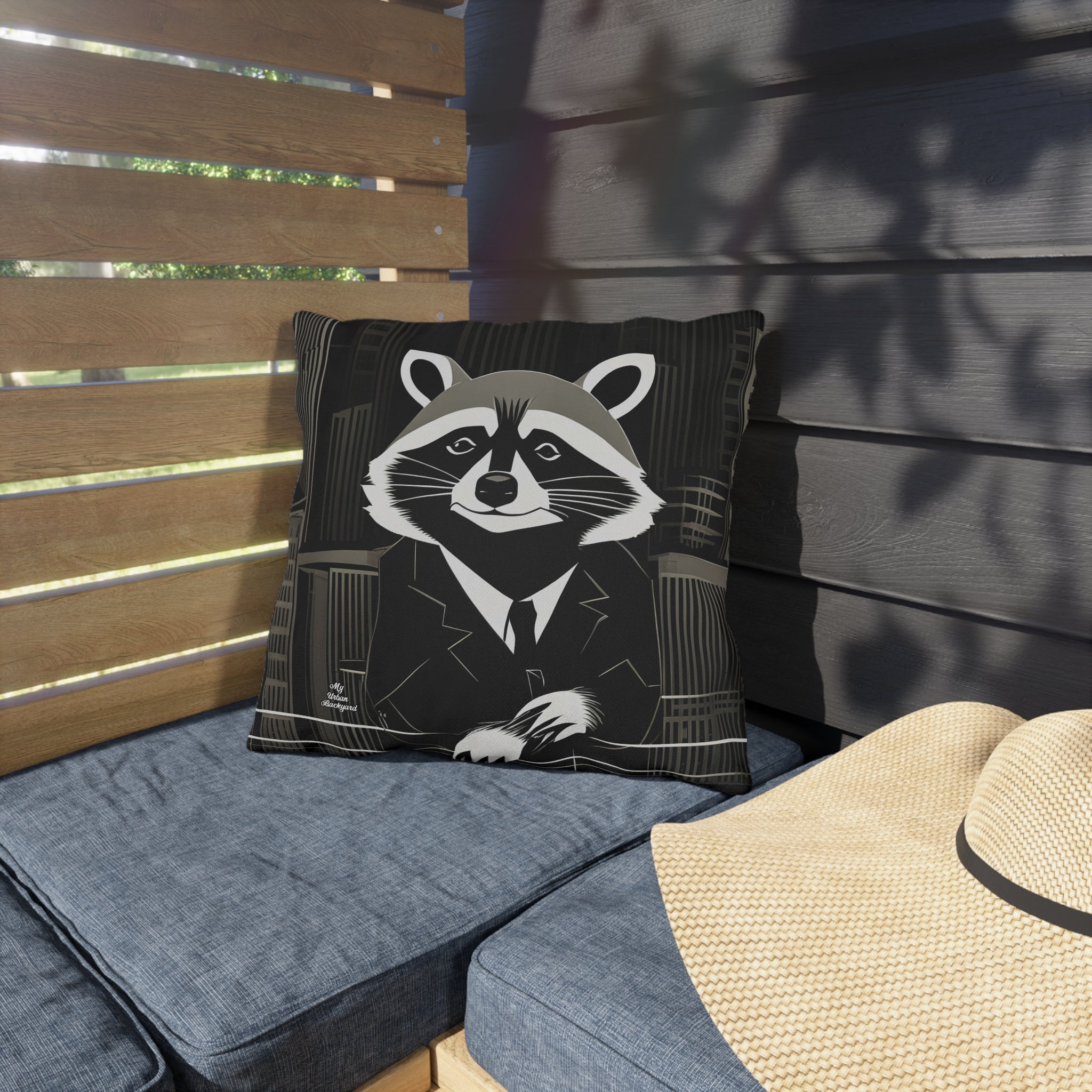 Oliver Nighteyes, Raccoon Throw Pillow