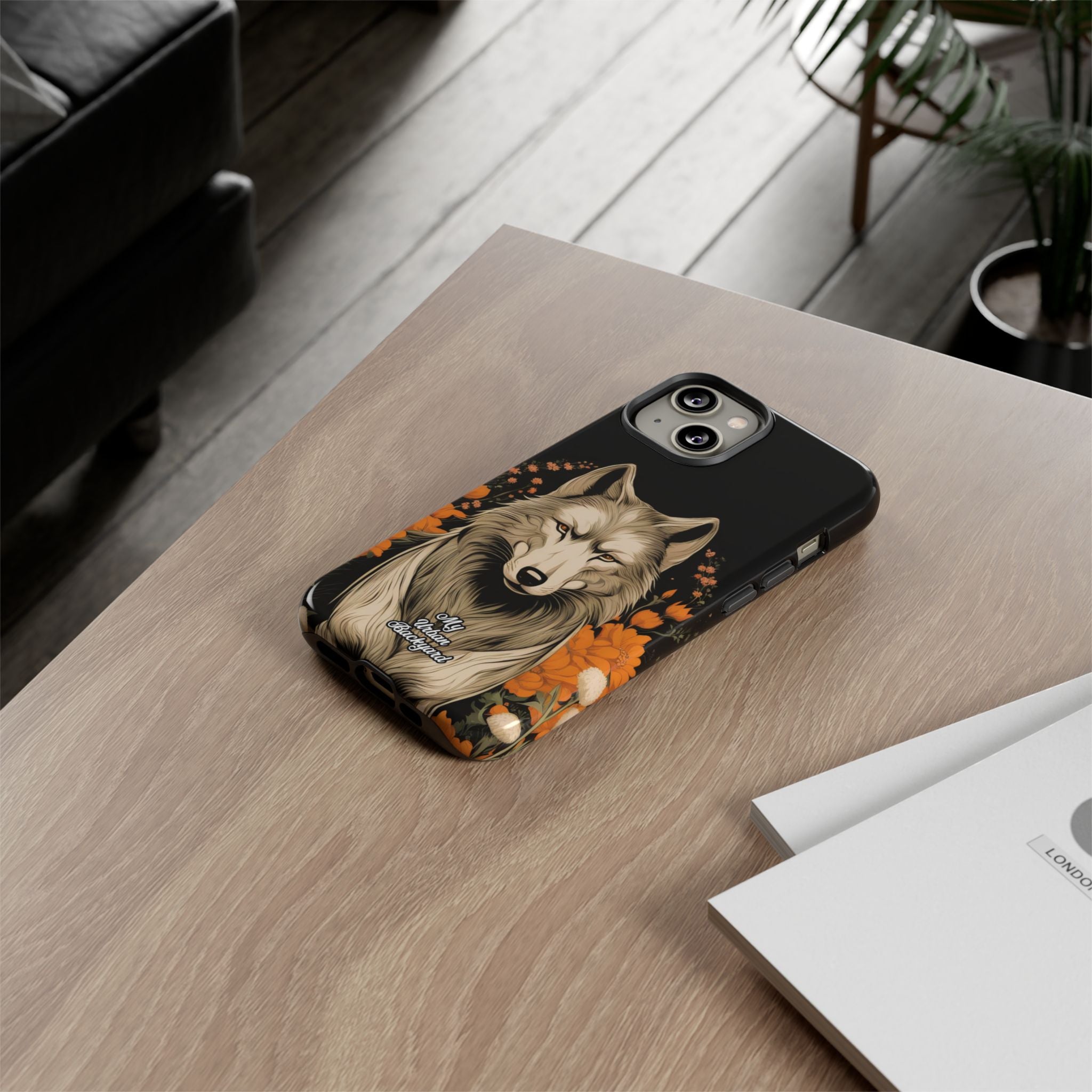 Wolf with Flowers, Animal Cell Phone Case - Apple, Samsung, Google Pixel