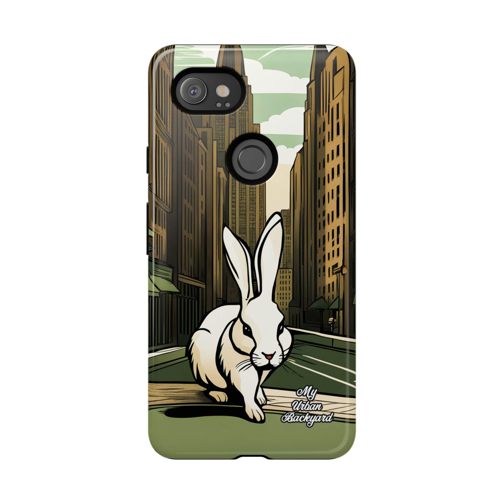 White Rabbit on a City Street, Cell Phone Case - Apple, Samsung, Google Pixel