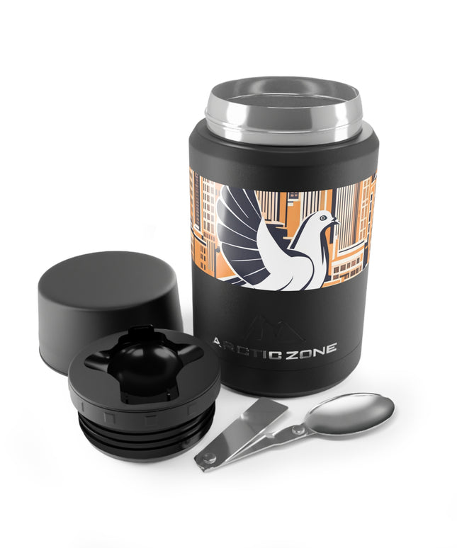City Bird, Reusable Insulated Food Storage Container with Spoon – 16.9oz