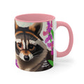 Raccoon with Flowers, Ceramic Coffee Mug