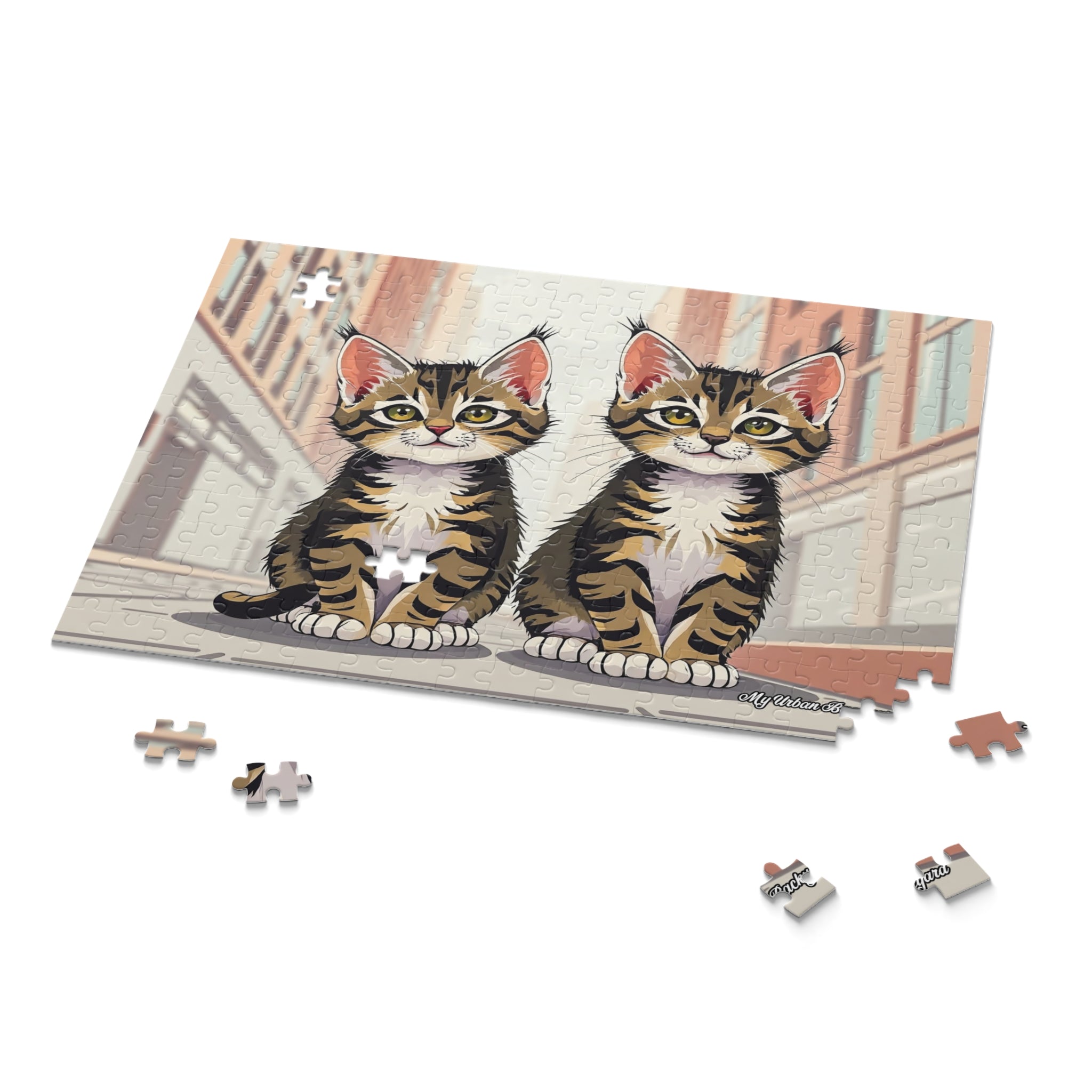 Cute Tabby Kittens Jigsaw Puzzle - Fun Family Activity, Perfect Gift for Cat Lovers, (120, 252, or 500-Piece)